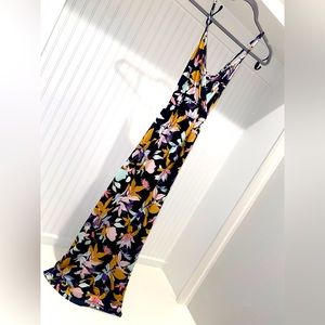 Maxi Deep V-Neck Floral High Slit Backless Dress